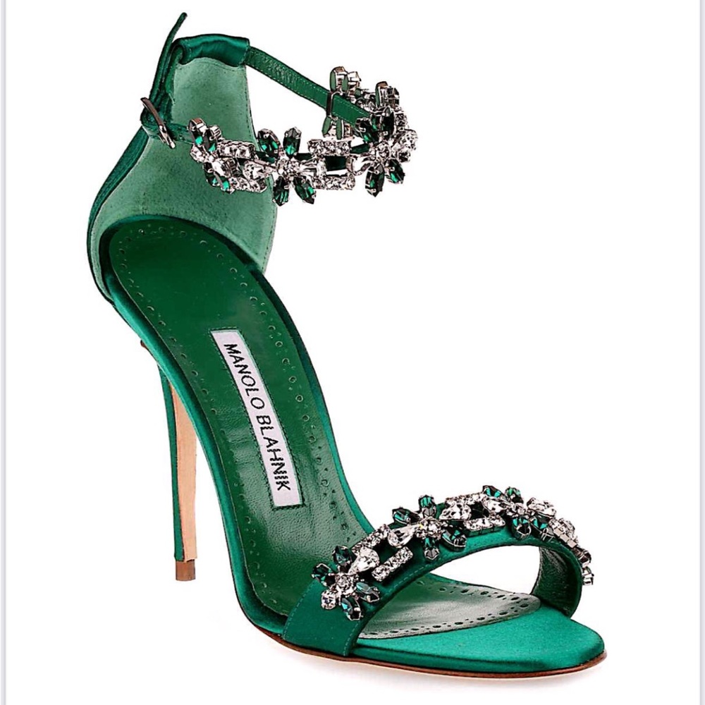 Manolo Blahnik Firaduo Green Sandal